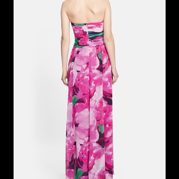 Ralph Lauren Floral Georgette Strapless Gown - Picture 2 of 4